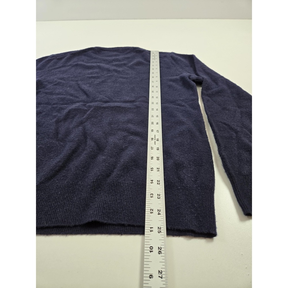 Polo Ralph Lauren Wool Sweater Men's Small Navy Blue Crewneck Pullover Knit Logo - Picture 8 of 12